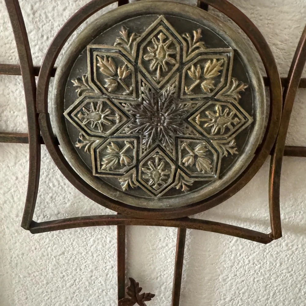 Decorative Metal Wall Cross with Candle Holder